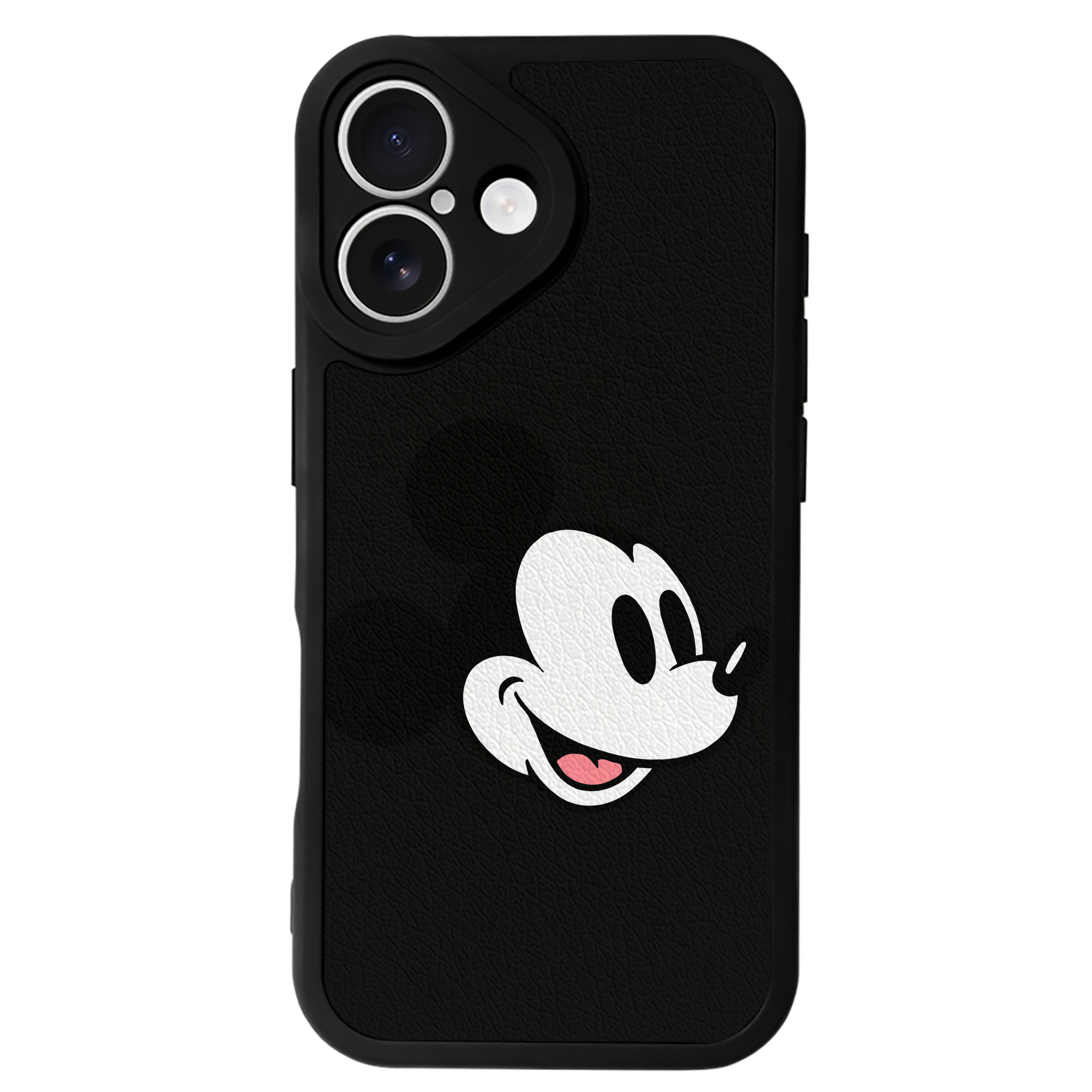 （画像用） ミッキーマウス Mickey Mouse 【iPhone 16シリーズ対応】シリコンスマホケース（レザー調） 材質：シリコン